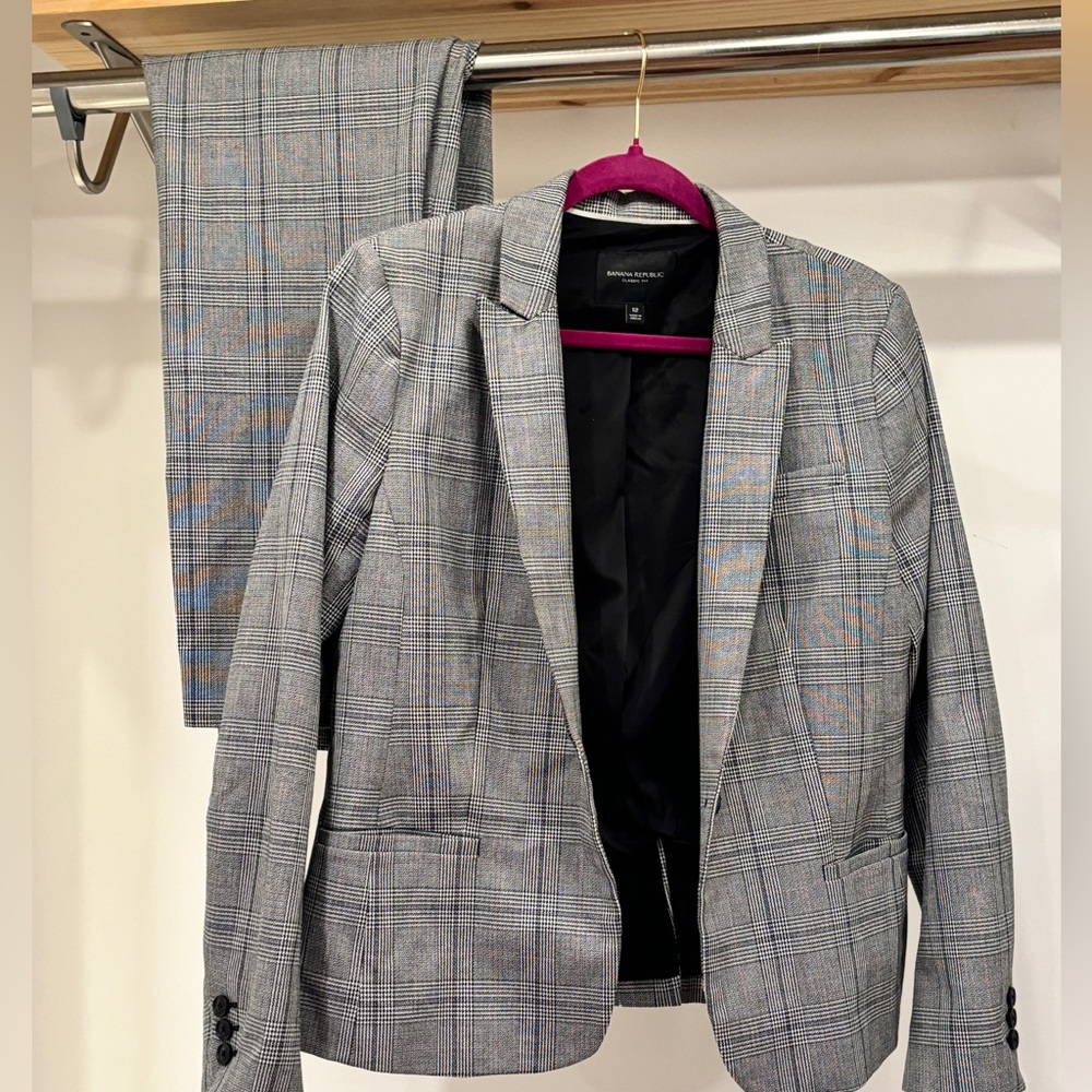 Banana Republic Pant Suit Plaid